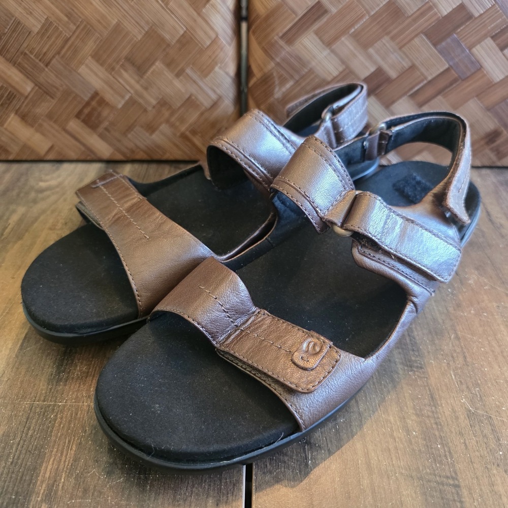 Aravon by New Balance Shoes Womens Size 11D Brown Bronze Strappy Sandals Comfort